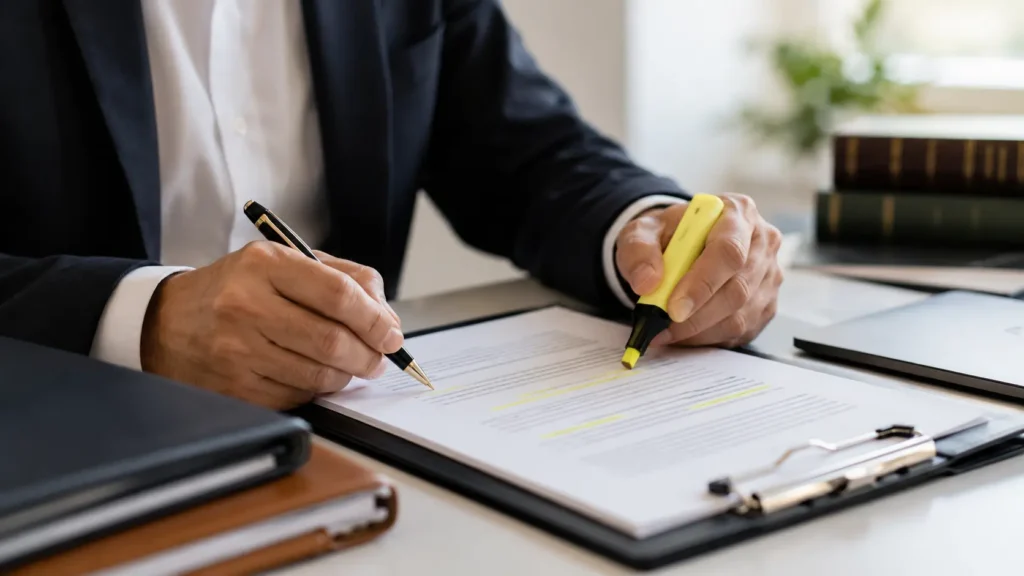 HOA board member reviewing management contract termination clause before switching companies in Florida